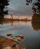 	Downtown Skyline Sunrise from Lou Neff Point 3 - Lady Bird Lake - Austin - Texas.