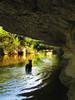 	Dog Under Rock Overhang in Bull Creek - Austin - Texas