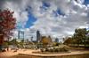 	Downtown Skyline over Lady Bird Lake from Auditorium Shores Butler Trail 2 - Austin - Texas