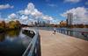 	Downtown Skyline from the Lady Bird Lake Boardwalk - Austin - Texas