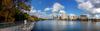 	Downtown Skyline Panorama from the Lady Bird Lake Boardwalk - Austin - Texas