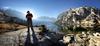 	Hiker Sunrise Silhouette at Lower Palisade Lake - John Muir Trail